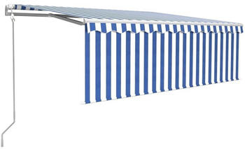 vidaXL Markise mit Windsensor & LED 450x300cm blau/weiß (3069331)