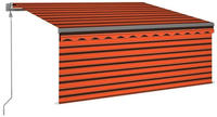 vidaXL Markise Automatisch Einziehbar mit Volant 3,5x2,5m Orange Braun