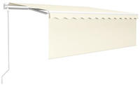 vidaXL Markise Automatisch Einziehbar mit Volant 4x3 m Creme