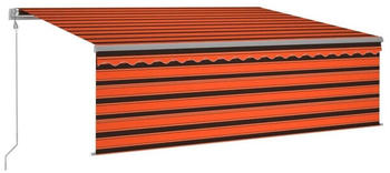 vidaXL Markise mit Windsensor & LED 400x300cm orange/braun (3069435)