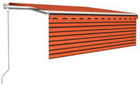 vidaXL Markise Automatisch mit Rollo LED Windsensor 4x3 m Orange Braun