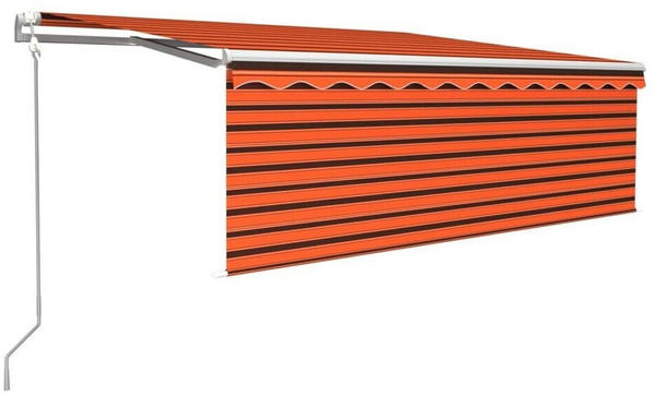 vidaXL Markise mit Windsensor & LED 400x300cm orange/braun (3069315)