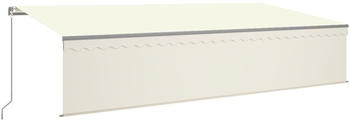 vidaXL Einziehbare Markise mit Volant & LED 600x300 cm creme (3069482)