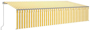 vidaXL Einziehbare Markise mit Volant & LED 600x300 cm gelb/weiß (3069483)