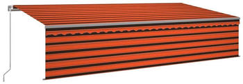 vidaXL Einziehbare Markise mit Volant & LED 600x300 cm orange/braun (3069485)