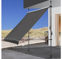 Quick Star Klemm-Senkrechtmarkise 250 cm Breite, 130 cm Ausfall, Neigungswinkel