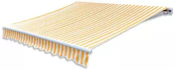 vidaXL Markisenbespannung 300 x 250 cm Canvas sonnenblumengelb/wei&szlig; (141016)