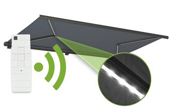 Empasa PROFI mit LED-Beleuchtung elektrisch 350x300cm anthrazit (ohne Wind-Sonnen-Sensor)