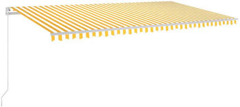 vidaXL Gelenkarmmarkise einziehbar 600 x 350 cm gelb/weiß