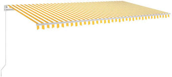 vidaXL Gelenkarmmarkise einziehbar 600 x 350 cm gelb/wei&szlig;