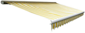 MCW Elektrische Kassetten-Markise H123 4,5x3m Polyester gelb/weiß