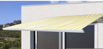 MCW Elektrische Kassettenmarkise H122 4x3m Polyester gelb/weiß
