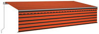 vidaXL Gelenkarmmarkise Automatisch mit Volant 600x300cm orange/braun (3069490)