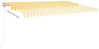 vidaXL Automatische Markise mit LED Windsensor 500x300 cm Gelb/Wei&szlig;