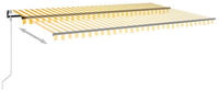 vidaXL Markise mit Windsensor & LED 500x300cm gelb/weiß (3069153)