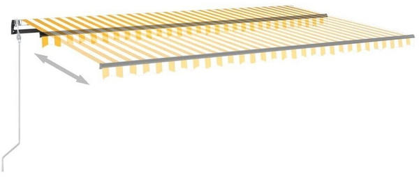 vidaXL Markise mit Windsensor & LED 500x300cm gelb/weiß (3069153)