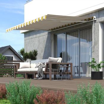 Paramondo Gelenkarmmarkise Easy 3,95 x 2,5 m gelb-weiß (10260746)