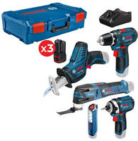 Bosch - Maschinen-set 12 V: Gsr 12v-15/gop 12v-28/gdr 12v-105/gsa 12v-14/gli 12v-300