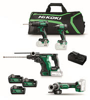 Hikoki KS54984, HiKOKI Combo-Kit Akku Bohr- Schlagschrauber Winkelschleifer