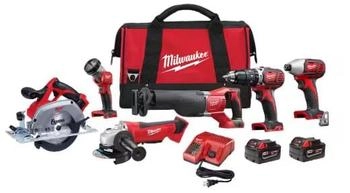 Milwaukee M18 Kabelloses Lithium-Ionen-Werkzeug-Kombiset (2696-26)