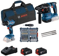 Bosch 18V Profi-Set Bohrhammer GBH 18V-22 + Bohrschrauber GSR 18V-45 - (blau/schwarz,