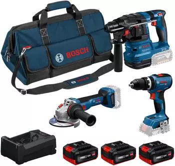Bosch Professional GSB 18V-65 + GBH 18V-22 + GWS 18V-11 (0615A500AH)