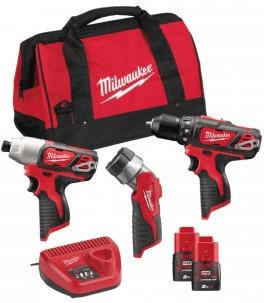 Milwaukee Pack 3 tools 12V BPP3A-202B (M12BDD + M12BID + C12T)