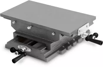 Eberth Kreuztisch 200x360mm 2-Achsen Gusseisen/Stahl f&uuml;r Bohr- & Fr&auml;sarbeiten (TC3-8BT)