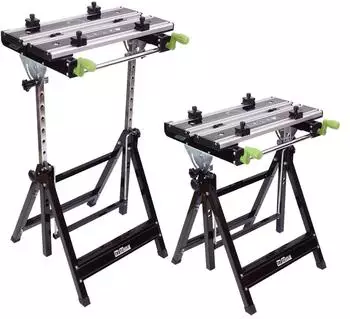 Baumarktplus Werkbank klappbar, h&ouml;henverstellbar, Alu/Stahl, 2er-Set (32642901)