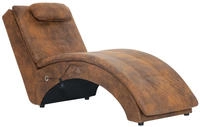vidaXL Massage Chaiselongue mit Kissen Braun Wildleder-Optik
