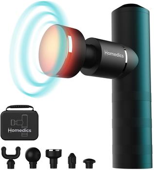HoMedics MYTI Mini Massage Gun - Heated Electric Handheld with 5 Attachments & 4 Intensity Settings Deep Tissue Vibrating Massager for Muscle Pain Relief Percussion Massage - Anthracite