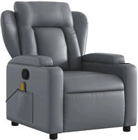 vidaXL Massagesessel Grau Kunstleder
