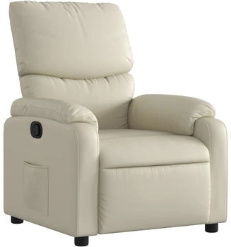 vidaXL Massageliege + Massagesessel, Massagesessel Creme Kunstleder,Farbe: Creme,Material