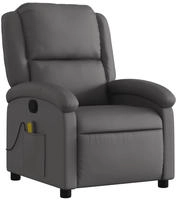 vidaXL Massagesessel Grau Echtleder