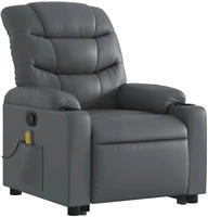 vidaXL Massagesessel mit Aufstehhilfe Grau Kunstleder