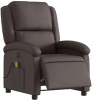 vidaXL Massagesessel Elektrisch Dunkelbraun Echtleder