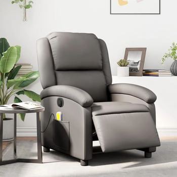 vidaXL Massagesessel Elektrisch Echtleder (3204261)