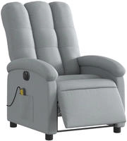 vidaXL Massagesessel Elektrisch Hellgrau Stoff