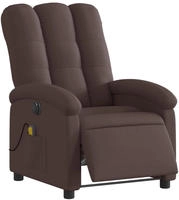 vidaXL Massagesessel Elektrisch Dunkelbraun Stoff