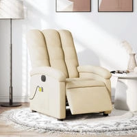 vidaXL Massagesessel Elektrisch Creme Stoff