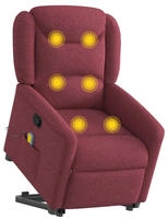 vidaXL Massagesessel mit Aufstehhilfe Weinrot Stoff