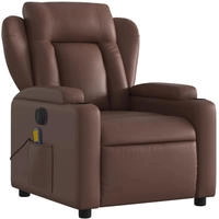 vidaXL Massagesessel Elektrisch Braun Kunstleder