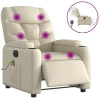 vidaXL Massagesessel Elektrisch Creme Kunstleder