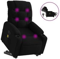 vidaXL Elektrischer Massagesessel mit Aufstehhilfe Schwarz Stoff
