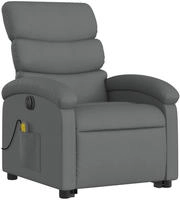 vidaXL Elektrischer Massagesessel mit Aufstehhilfe Dunkelgrau Stoff