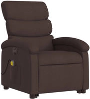 vidaXL Elektrischer Massagesessel mit Aufstehhilfe Dunkelbraun Stoff