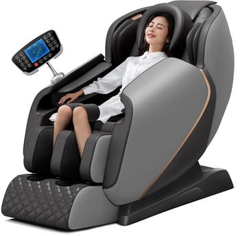 Happy Home Massagesessel mit Kopfst&uuml;tze, Armabdeckung und Airbag schwarz/grau