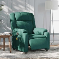 vidaXL Massagesessel Elektrisch Dunkelgr&uuml;n Stoff