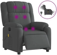 vidaXL Massagesessel Elektrisch Dunkelgrau Stoff