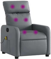 vidaXL Massagesessel Grau Kunstleder